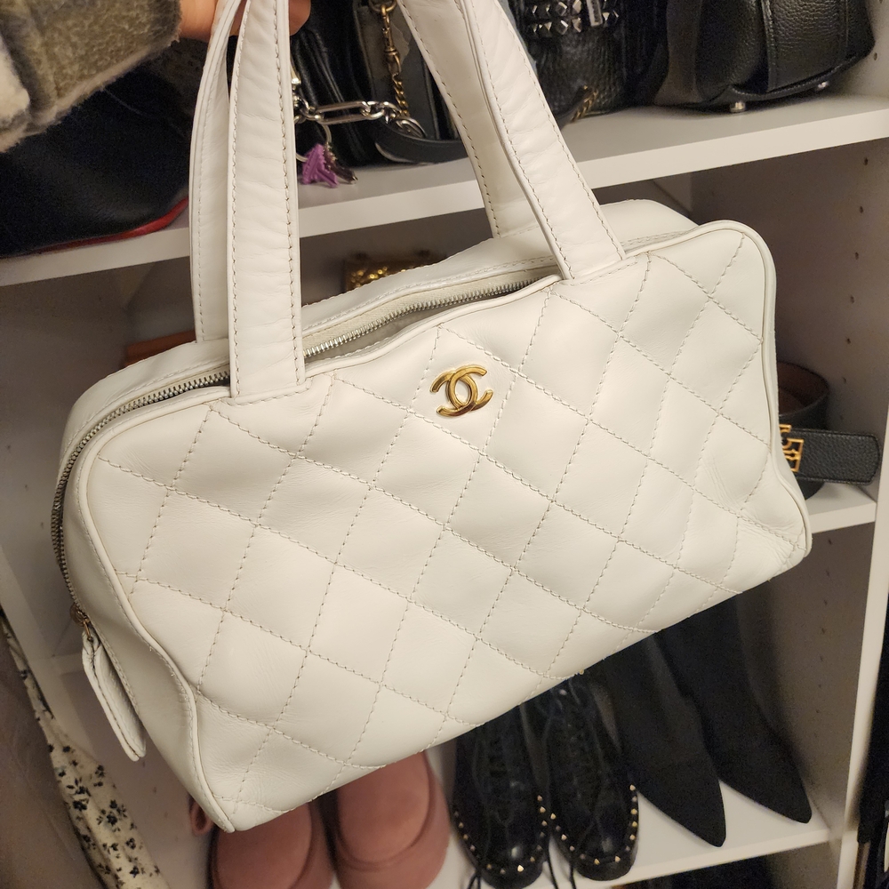 Chanel White Quilted Women's Bag